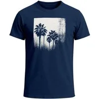 Neverless Print-Shirt Herren T-Shirt Palmen Fotoprint Vintage Style Frontprint Beach Sommer mit Print