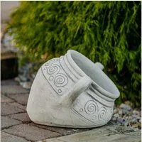 gartendekoparadies.de Pflanzkübel Pflanzgefäß Garten-Amphore mit Spiralrelief, H. 30 cm, 15 kg, 8 Liter, Frostsicher