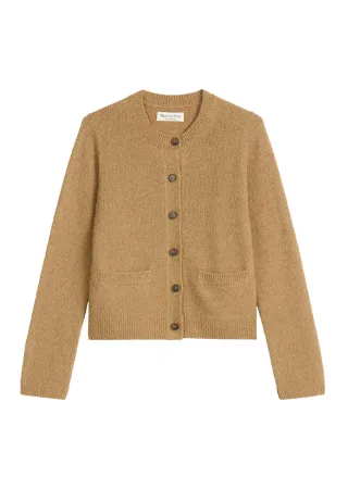 Marc OPolo Casual - Cardigan regular aus Bouclé-Garn braun - Gr. - M