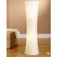 TRANGO LED Stehlampe, 1229L Design LED Reispapier Stehlampe *SWISS* Reispapierlampe *HANDMADE* Stehleuchte mit weißem Lampenschirm inkl. 2x E14 LED Leuchtmittel, Form: Rund, Höhe: 125cm, Wohnraumlampe, Standlampe