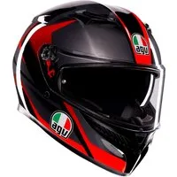 AGV Motorradhelm AGV K3 Integralhelm Striga schwarz / grau / rot XL (1er Set), integralhelm motorrad