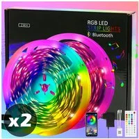 Nettlife LED Stripe Selbstklebend RGB Streifen 10/20/30m APP Steuerung Lichtband, für Schlafzimmer Flur Wohnzimmer TV Hintergrund Kleiderschrank