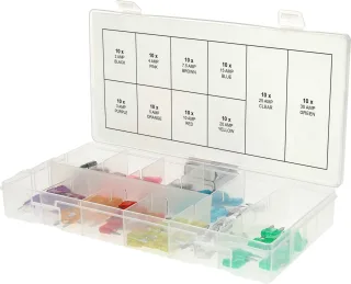 KS Tools Sortiment Mini-Sicherungen,2-30A, 100-tlg - 970.0740