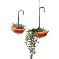DanDiBo Blumenampel Metall Hängeampel mit Topf Innen Außen Regenschirm 2er Set