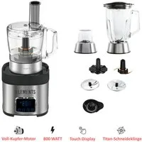 KB Elements Küchenmaschine, 800 W, 1,5 l Schüssel, Toutch Display, Titan-Schneideklinge, Voll Kupfer Motor