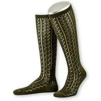 Lusana Trachtensocken Trachtenstrümpfe Damen - L390 - mittelgrau, oliv, marine