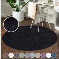 Carpet City Hochflor-Teppich City Shaggy, rund, Höhe: 30 mm, Teppich Langflor, Uni, Shaggy, flauschig-weich