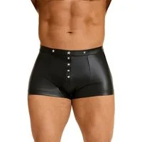 Lau-Fashion Boxershorts Herren Nieten Wetlook Lack Leder Männer Boxer Unterwäsche M/L/XL