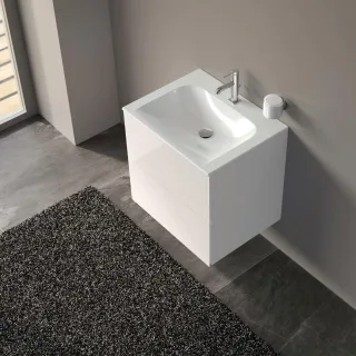 KEUCO Mimas Badmöbelset mit 2 Auszügen und Keramik-Waschtisch, 65 cm, 211503960001 211503960001