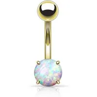 Taffstyle Bauchnabelpiercing Piercing Chirurgenstahl vergoldet Opal, Bauchnabelpiercing Bauch Bauchnabel Piercing Banane Stecker Anhänger
