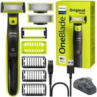 Philips Gesichtshaarrasierer Philips OneBlade QP2824/10 Elektrischer Rasierer, Aufsätze: 3, Wasserdichtes Design