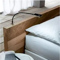 SO-TECH® Bettleuchte Flexible LED Leseleuchte Luminoso 12V / 2W, 1x Leuchte schwarz inkl. Netzteil