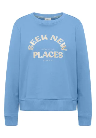 CECIL - Embroidery Sweatshirt cloud blue - Gr. - XL