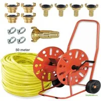 TRIZERATOP Schlauchwagen Schlauchwagen PROFESSIONAL, 50m 3/4" Schlauch + Spritzdüse, Anschlüße, (Schlauchwagen PROFESSIONAL, 50m 3/4" Schlauch + Spritzdüse, Anschlüße)