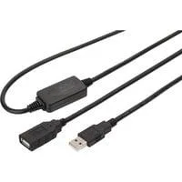 Aktives USB 2.0 Verlängerungskabel, 10 Meter schwarz, Repeater Kabel