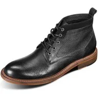 Allthemen Schnürstiefelette Herren Stiefeletten aus Rindsleder Klassische Schnürboots für Männer