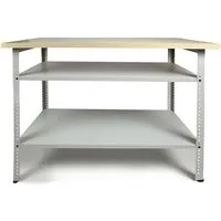 ONDIS24 Werkbank Werkbank Nobbi Pro 120cm 95cm, Hellgrau, (1-tlg), große, variabel einsetzbare Ablagen, 95 cm Arbeitshöhe