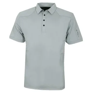 Island Green - Poloshirt Abgesteppt für Herren - Emblem (Schlachtschiff Grau)
