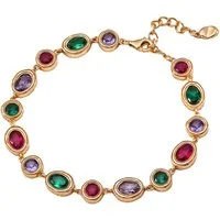 Jumpeak Silberarmband Regenbogen-Armband, Damen Gold-Armband, Edelstein-Armband, Sterling Silber Armband, 18K vergoldet, Geschenk für die Brautjungfer