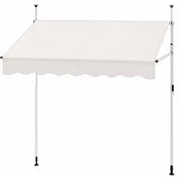 COSTWAY Klemmmarkise 200x210cm höhenverstellbar, für Balkon ohne Bohren
