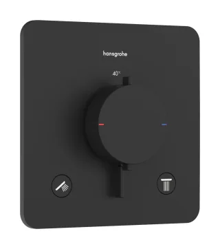 Hansgrohe Thermostat Unterputz Ecostat Comfort Q Fertigset 2 Verbraucher mattschwarz, 33713670 33713670