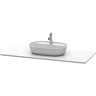 Duravit Luv Waschtisch-Konsole LU946601717 138,8x59,5cm, Weiß Struktur, aus Quarzstein, mit 1 Ausschnitt