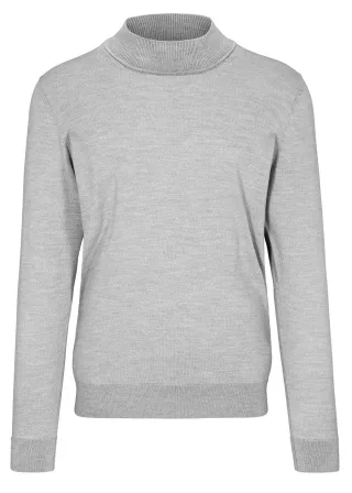 COMMANDER Finest Clothing - Stehbund Pullover, uni tech grey mel. - Gr. - M