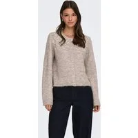 ONLY Strickjacke ONLMIGGIE LS O-NECK PEARL CARDIGA EX KNT Materialmix, regular fit