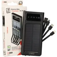 2GO 2GO Powerbank All In One 10000mAh mit Solarpanel Solar Powerbank