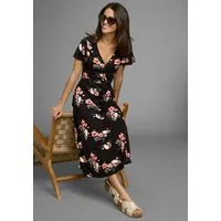 Laura Scott Sommerkleid mit romantischem Blumendruck und Raffung, Midikleid