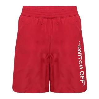 Off White - Badeshorts für Herren, leger (Rot/Weiß)