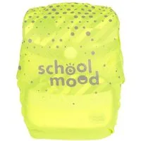 SCHOOL-MOOD® Rucksack-Regenschutz Regenhaube neongelb, Neonfarbe Gelb, reflektierend, 100% wasserdicht, Regenhülle, Regenüberzug, für Rucksack, Schulranzen, Ranzen oder Schultasche