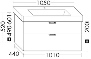 Burgbad WTU.-Schr. Sys30 PG2 Echo 520x1010x440 Rauchgrün Softmatt, WYKR101F6920 WYKR101F6920