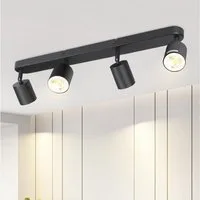 ZMH LED Deckenstrahler Modern Deckenleuchte- GU10 Drehbar Wandstrahler 350°Schwenkbar Flur, Einfache Installation, LED fest integriert, Modern Flurlampe Industrial Wandstrahler Schlafzimmer, 1/5/6 Flammig