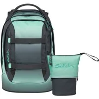 Satch Schulranzen Schulrucksack-Set PACK Gradient Mint 2-teilig (2-teilig), ergonomisch, Your-Size-System: auf Körpergröße anpassbar