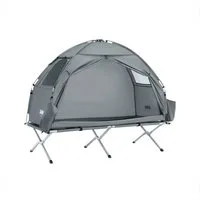 SoBuy Feldbett OGS32-II, Vorzelt Wasserdichtes Campingbett Campingliege Familienzelt Feldbett mit Zelt für 1-2 Personen, Campingmatratze für 1-2 Personen