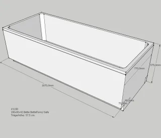 Neuesbad Wannenträger für Bette Form/Safe 190x80 SW12051