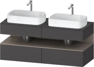 Duravit Qatego Konsolenwaschtischunterbau wandhängend Graphit Matt 1400x550x600 mm - QA4767043490000 QA4767043490000