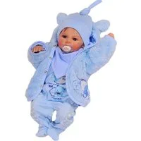 La Bortini Strampler, Jäckchen & Mütze Stramplerhose Knotenmütze Shirt Jacke Lätzchen 5Tlg Baby Set in Blau kuschelig weich, warm, aus Fleece und Baumwolle, 44 50 56 62 68 74