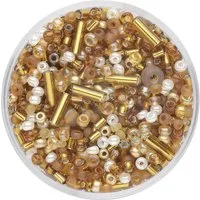 Glorex Bastelperlen Glorex Rocailles Perlen Mix 17 g hellbraun