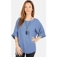 Seasons of April Kurzarmbluse LINA OVERSIZED Weit geschnittene Leinenbluse