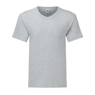 Fruit of the Loom - "Iconic 150" T-Shirt V-Ausschnitt für Herren/Damen Unisex (Grau)