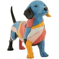 MF Tierfigur Dekofigur Dackel Pablo – Buntes Kunstwerk aus Italien 32,5cm (1 St)