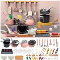 Zaewry Kinder-Küchenset 61-teiliges Kinderküchen Zubehör, BBQ-Simulationsspiel für kinder, (61-tlg), Rollenspiel Küchenzubehör,Kunststoff, Lernspielzeug