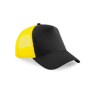 Beechfield - Trucker Cap Snapback für Herren/Damen Unisex (Schwarz/Gelb)