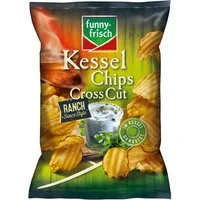 funny-frisch Knabberei, funny frisch Kessel Chips Cross Cut Ranch glutenfrei vegetarisch 120g
