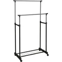 M home Kleiderständer Eve74 Doppel Garderobenständer Kleiderstange Wäschestände Kleiderwagen, (Spar-Set, 1 St., komplett-Set), mit Rollen / höhenverstellbar / Schuhablage