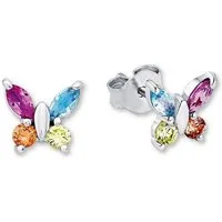 Amor Paar Ohrstecker Schmetterling, mit Zirkonia (synth), Glasstein