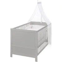 roba® Komplettbett Sternenzauber 70 x 140 cm - niedliches Babybett Set - Bett Baby, Gitterbettt inkl. Textilausstattung, Nestchen, Matratze & Himmel