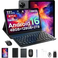 POCKAM P11 Android 16 Tablet mit Tastatur, Stift, Maus, 11 Zoll, 8800mAh Tablet (11", 8 GB, Android 16, Gemini AI, 13 MP, 5G WiFi/Widevine L1/GPS/Face ID/zwei Lautsprecher)